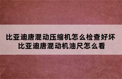 比亚迪唐混动压缩机怎么检查好坏 比亚迪唐混动机油尺怎么看